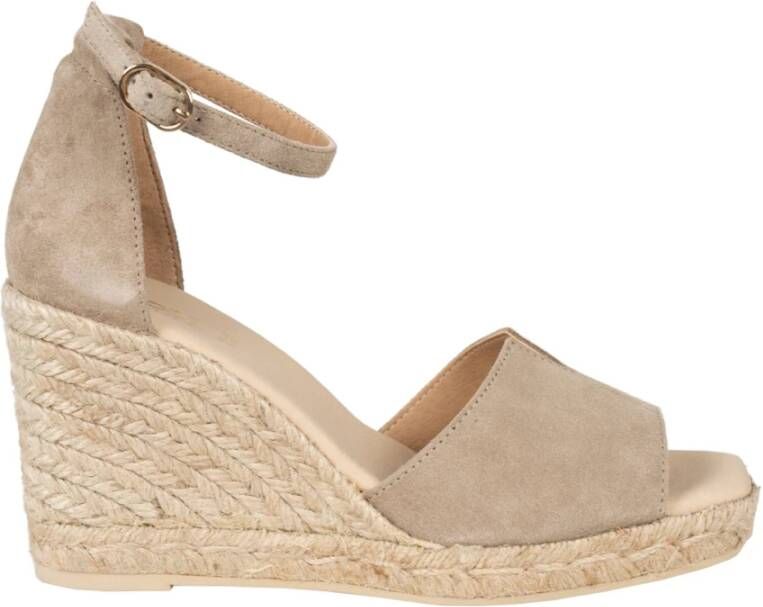 Geox Elegante Sleehak Espadrilles Beige Dames