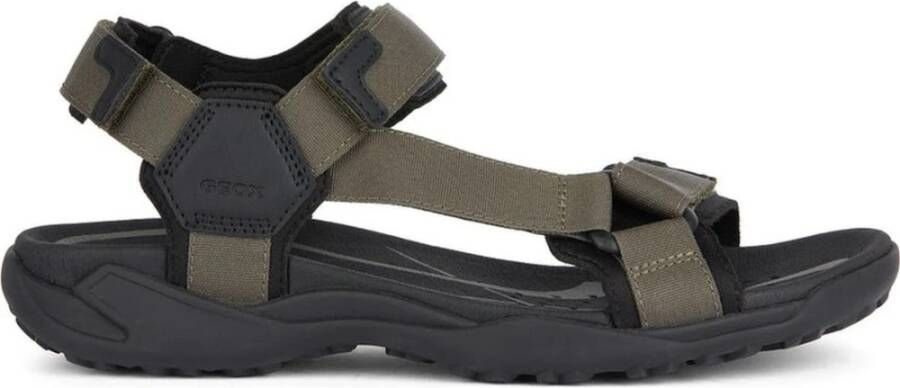 Geox Groene Grip Platte Sandalen voor Mannen Green Heren