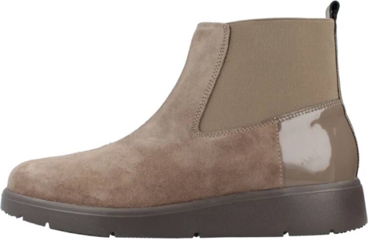 Geox Klassieke Chelsea Boots van zwart leer Brown Dames