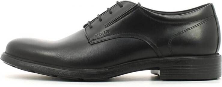 Geox Klassieke Formele Ademende Leren Derby Schoenen Black Heren