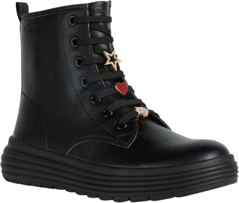 Geox Lace-up Boots Zwart Dames