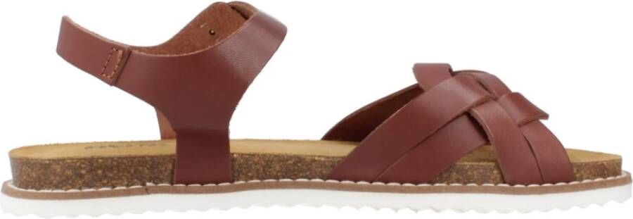 Geox Leuca Platte Sandalen Brown Dames