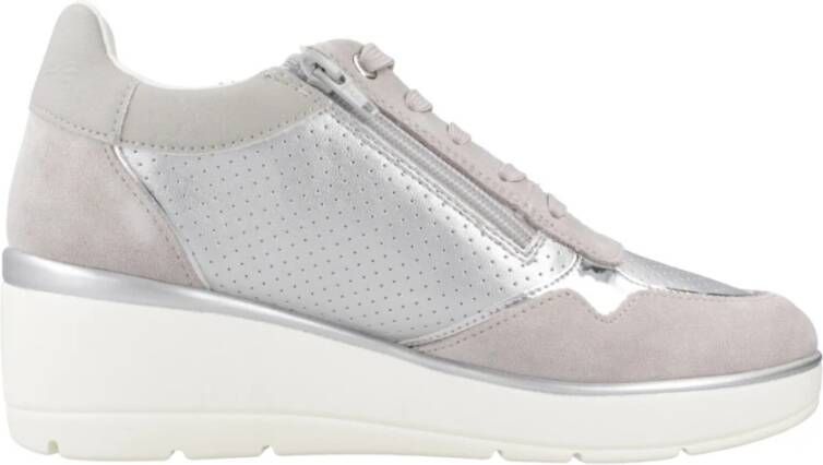 Geox Modieuze Sneakers voor Trendy Stijl Gray Dames