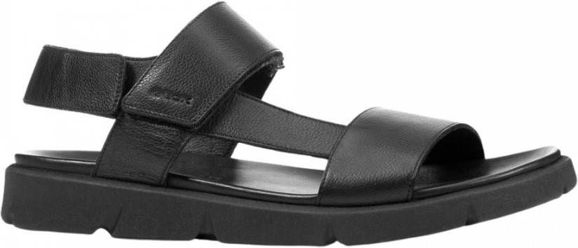 Geox Zwarte platte sandalen voor mannen Black Heren