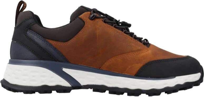 Geox Stijlvolle Ademende Sneakers voor Mannen Brown Heren