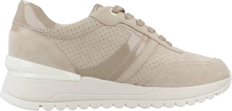 Geox Stijlvolle Casual Sneakers voor Vrouwen Beige Dames