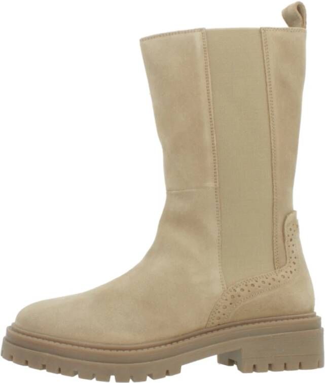 Geox Stijlvolle Chelsea Boots in Iridea-afwerking Beige Dames