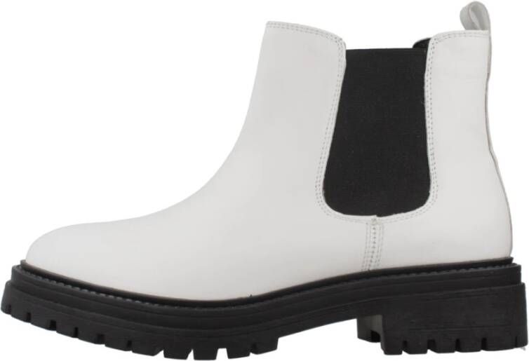 Geox Stijlvolle Chelsea Boots in Iridea-afwerking White Dames