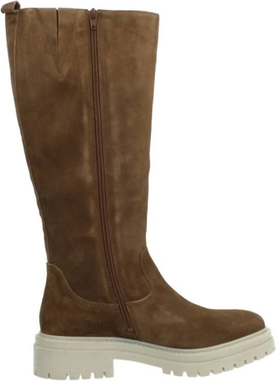 Geox Stijlvolle High Boots in Iridea Design Brown Dames