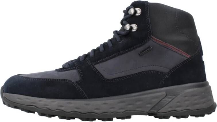 Geox Stijlvolle Lace-up Laarzen voor Off-Road Blue Heren