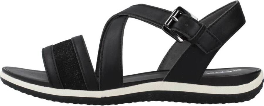 Geox Stijlvolle Platte Sandalen Black Dames