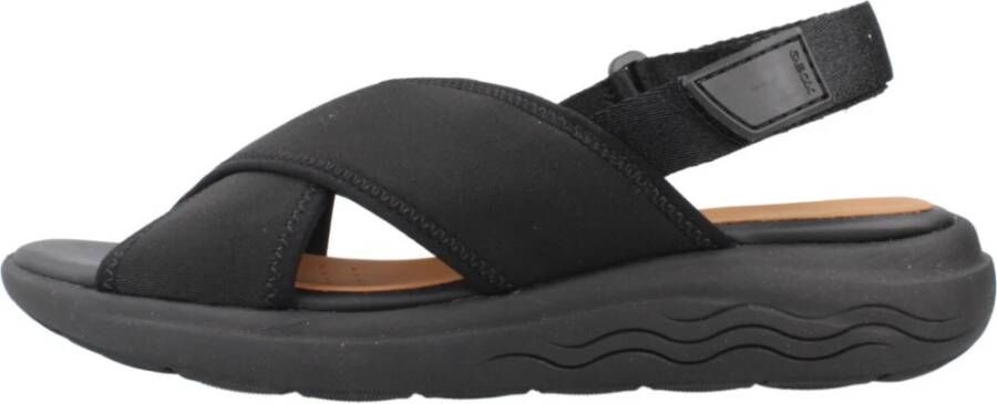 Geox Stijlvolle platte sandalen voor vrouwen Black Dames