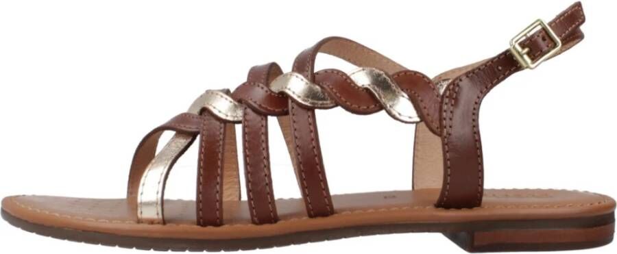 Geox Stijlvolle platte sandalen voor vrouwen Brown Dames