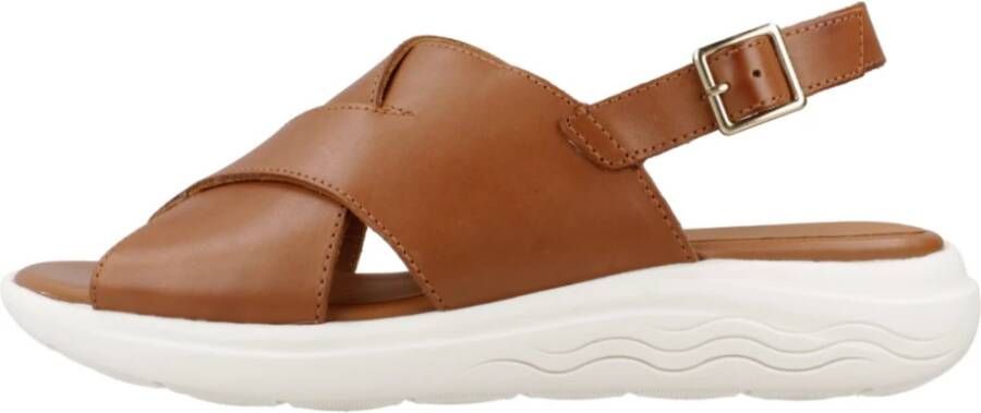 Geox Stijlvolle platte sandalen voor vrouwen Brown Dames