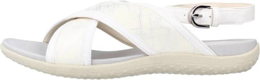 Geox Stijlvolle Platte Sandalen White Dames