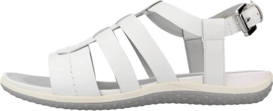 Geox Stijlvolle Platte Sandalen White Dames