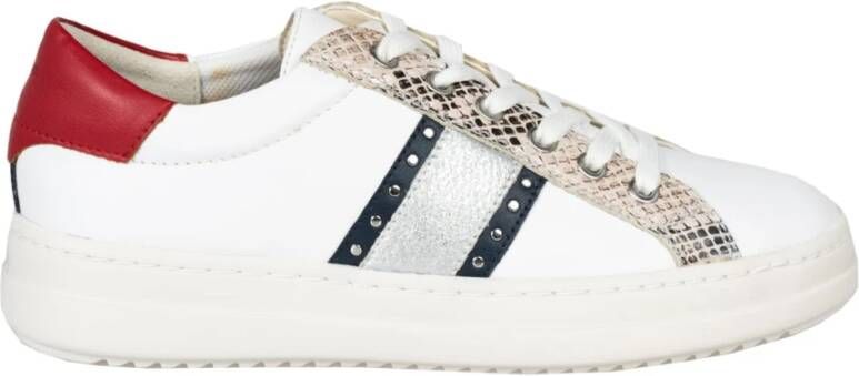 Geox Stijlvolle Sneakers met Ronde Neus White Dames