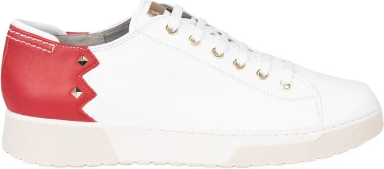 Geox Stijlvolle Veterschoenen met Antislip Zool White Dames