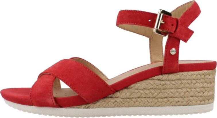 Geox Stijlvolle Wedges in Ischia Corda Red Dames