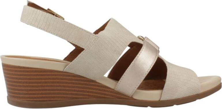 Geox Stijlvolle Wedges voor Vrouwen Beige Dames