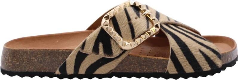 Geox Stijlvolle zomerslippers voor vrouwen Beige Dames