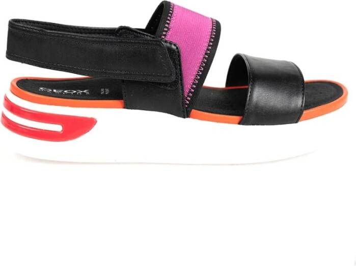 Geox black orange casual open sandals Black Dames