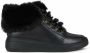 Geox Rubidia Leather Faux Fur Trim Trainers Zwart Dames - Thumbnail 9