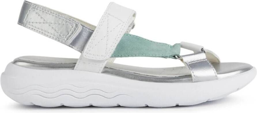 Geox Witte platte sandalen voor vrouwen White Dames