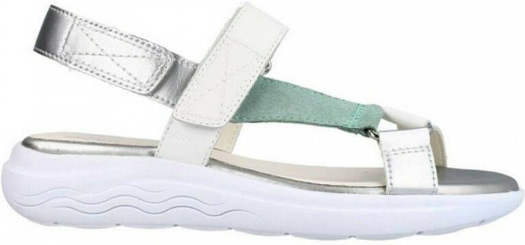 Geox Comfortabele platte sandalen voor vrouwen White Dames