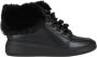 Geox Rubidia Leather Faux Fur Trim Trainers Zwart Dames - Thumbnail 8