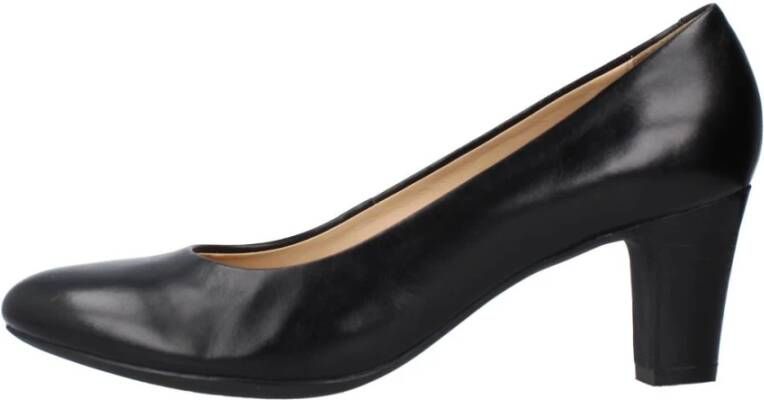 Geox Zwarte Leren Pumps Black Dames