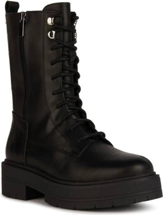 Geox Zwarte Spherica EC7 Enkellaarsjes Black Dames