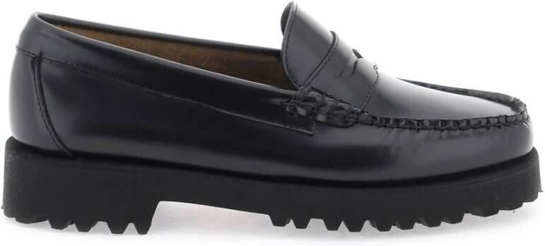 G.h. Bass & Co. 90s Mocassins met Rubberen Lug Zool Black Dames