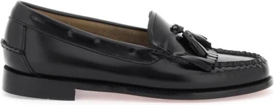 G.h. Bass & Co. Geborsteld Leren Esther Kiltie Loafers Black Dames