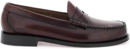 G.h. Bass & Co. Handgemaakte Leren Penny Loafers Purple Heren