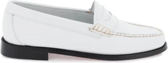 G.h. Bass & Co. Handgemaakte Leren Penny Loafers White Dames