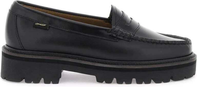 G.h. Bass & Co. Leren Lug Loafers met Comfort Voetbed Black Dames