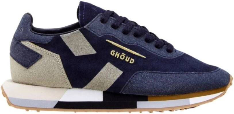 Ghoud Blauw en beige glitter sneakers Blue Dames