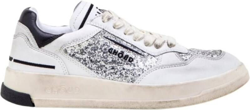 Ghoud Lage Glitter Leren Sneakers White Dames