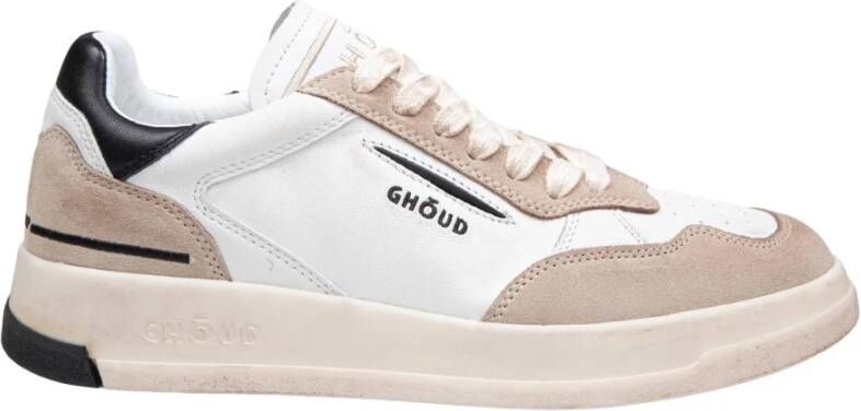 Ghoud Leren Sneakers Beige Zwart Suède Inzetstukken Multicolor Heren