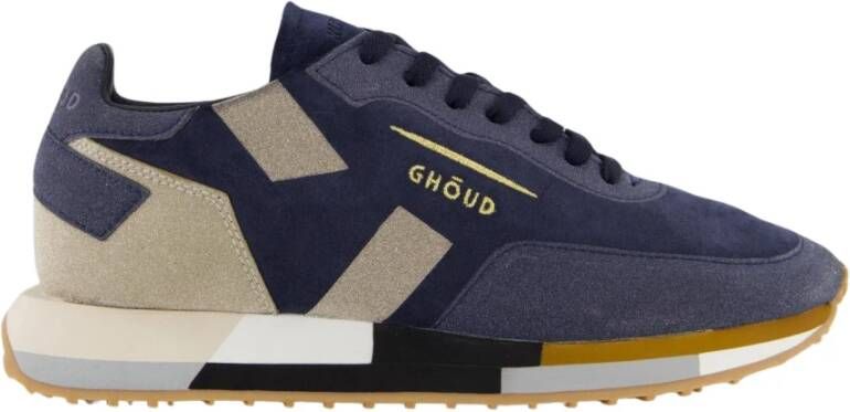 GHOUD Lage Sneakers Dames Uni Sue Glitter Sneaker Maat: 38 Materiaal: Suède Kleur: Blauw