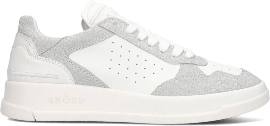 Ghoud Zilver Glitter Sneakers White Dames