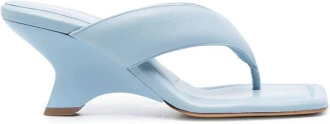 Gia Borghini Blauwe Leren Flip-Flops Casual Muiltjes Blue Dames