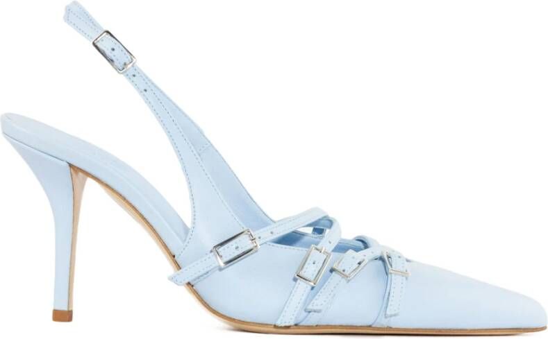 Gia Borghini Blauwe Leren Puntige Sandalen Blue Dames