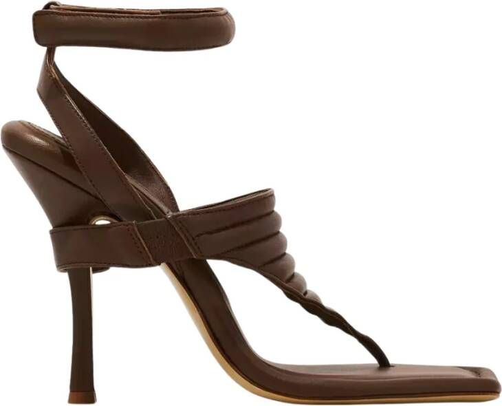 Gia Borghini Bruine stiletto sandalen open teen Brown Dames