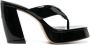 Gia Borghini Zwarte Leren Hoge Hak Sandalen Black Dames - Thumbnail 1