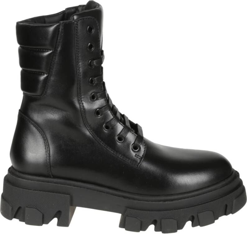 Gia Borghini Leren Veterschoenen Black Dames