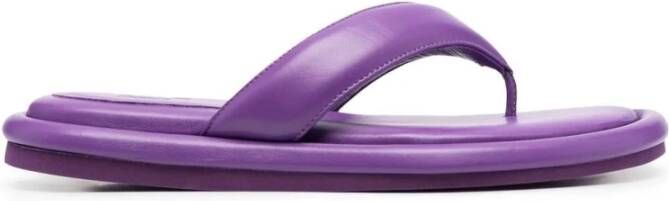 Gia Borghini Paarse Leren Flip-Flops Purple Dames