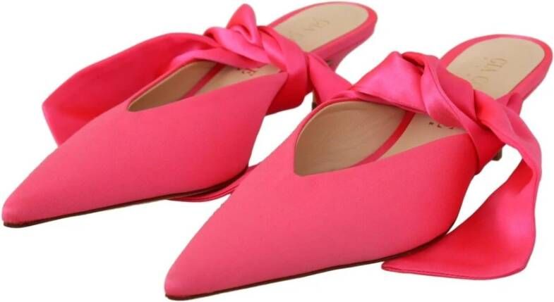 Gia Borghini Roze Leren Kitten Heel Pumps Pink Dames