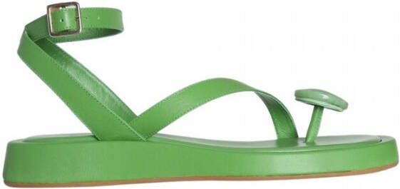 Gia Borghini Rosie 18 lederen platte schoenen Green Dames